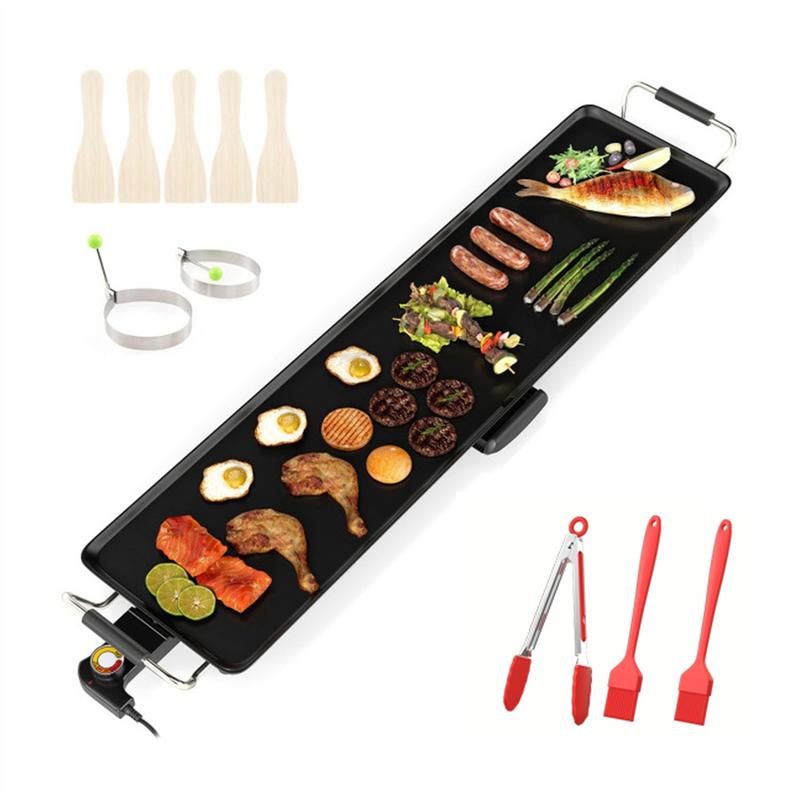 36 inch Electric Griddle Teppanyaki Grill, Barbecue Griddles Table Top with Nonstick Surfaces Adjustable Temperature Setting Christmas Festival Gift