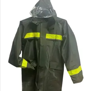 Men's Army Green Heavyweight Rain Coat, Water-Resistant, Durable Outerwear