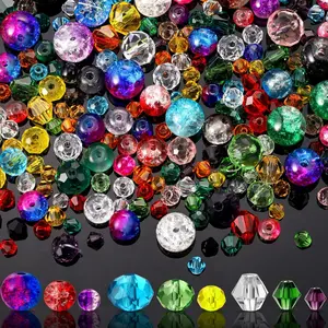 1300 count  Glass Beads for  Making Suncatcher Faceted Bicone Assorted Loose Sparkly Beads for Bracelets Necklace Pendants  Making Supplies(Colorful)