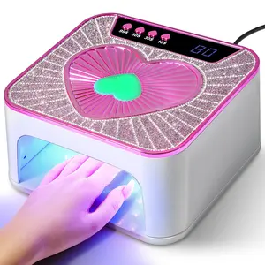 UV LED Nail Lamp, UV Gel Polish Dryer, Gel Lamp for Nails, Heart Shape Design, 4 Timers, LCD Display, Perfect for Valentine's Day and Festive Gifts