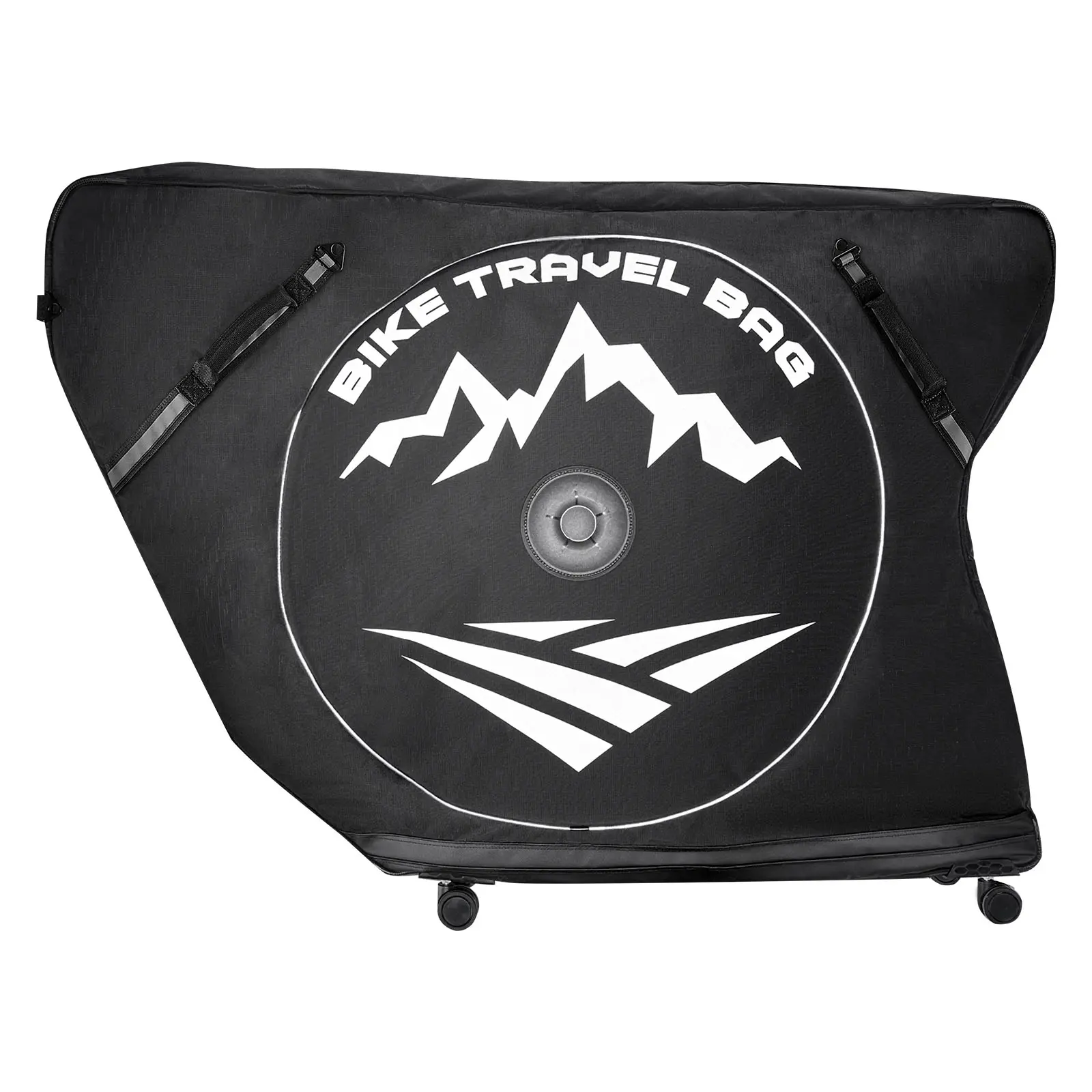 VEVOR Bike Travel Bag, Unisex Rolling Transport Case in Durable Fabric for Triathlon Bikes, with TSA Lock for Flights & Road Trips, Fits 37-42 in Wheelbase