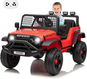 GAOMON 12V Ride on Car for 3+, Kids Electric Vehicles with Remote Control Riding Toy Extra Wide Seat and Legroom for Toddlers with Safety Belt, 3 Speeds, LED Light, Music, USB for Children 3-6 Years,red