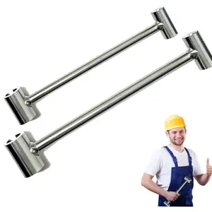 Industrial Door Hinge Gap Adjustment Wrench Tool Set, Silver Color, Steel, Electroplated Finish, Includes 14-19mm & 23-25mm Adjusters