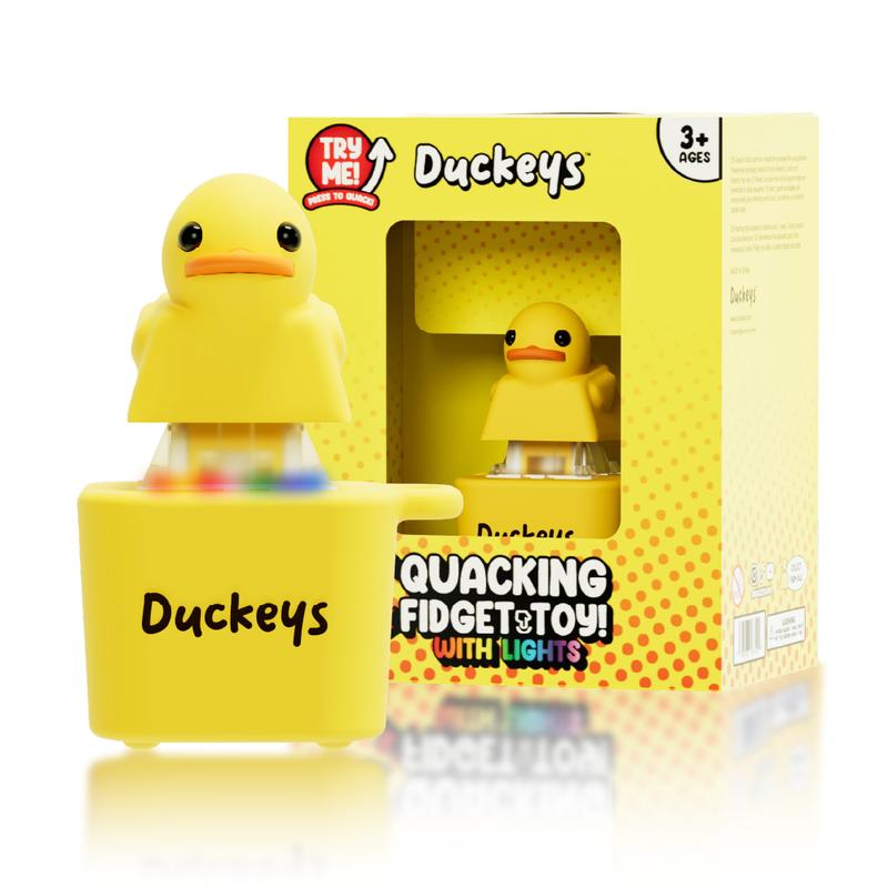 2 Anatrine Giocattolo Che Starnazzano | Duckeys Keyboard Duck, Portachiavi Antistress Con Suono, Fidget Toy Per Ansia - 2