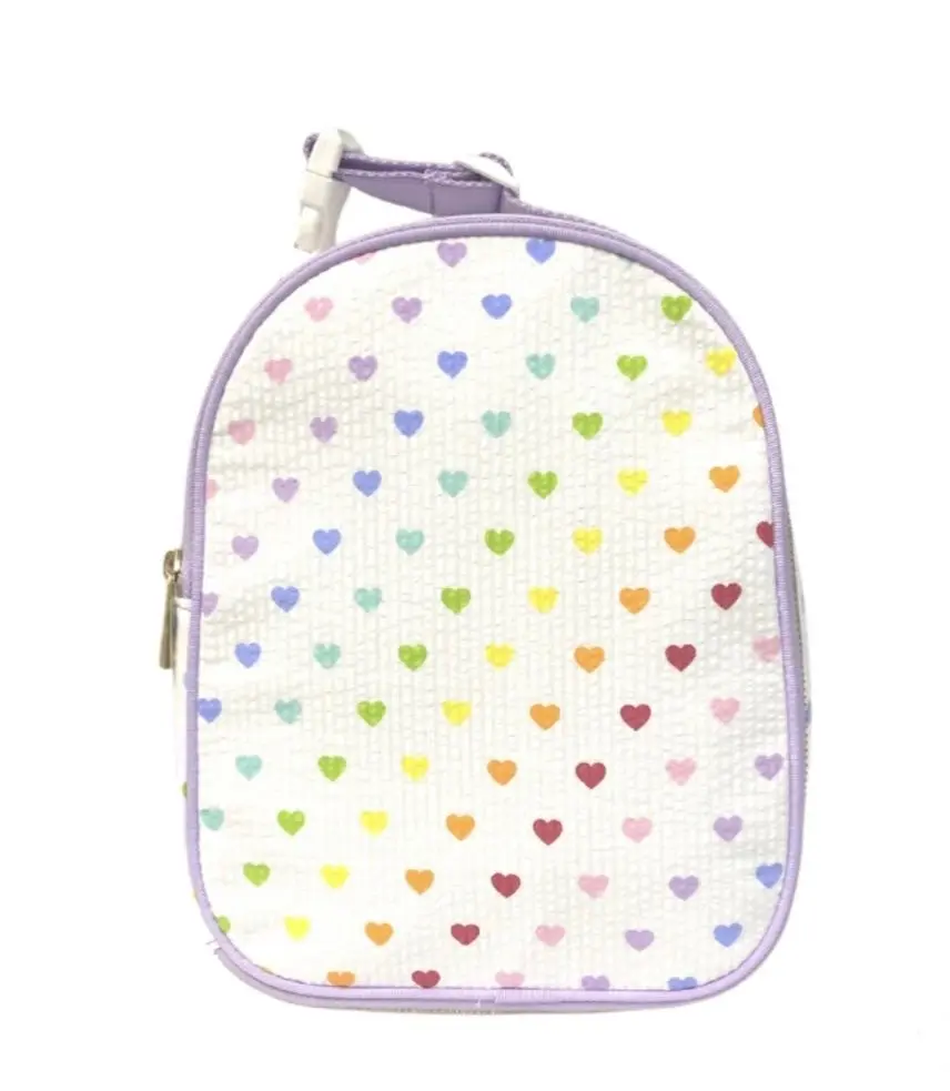 Tiny Hearts seersucker gumdrop Lunchbox (with optional monogram)