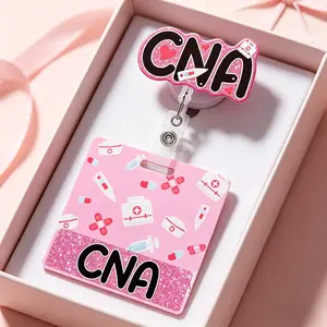 Retractable CNA Badge Reel with Badge Buddy, Certified Nurse Assistant ID Holder Clip, Nursing Work Accessories & Gifts for CNAs
