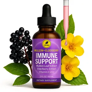 Mullein + Elderberry Drops – Immune Boost & Lung Cleanse | Vitamin C + Zinc | 2 fl oz