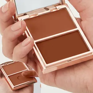 PHOFAY Matte Lipstick & Blush Duo Set (Cream Form + Powder Form) | Long-lasting Color | Can be layered for matte effect | Essential makeup item