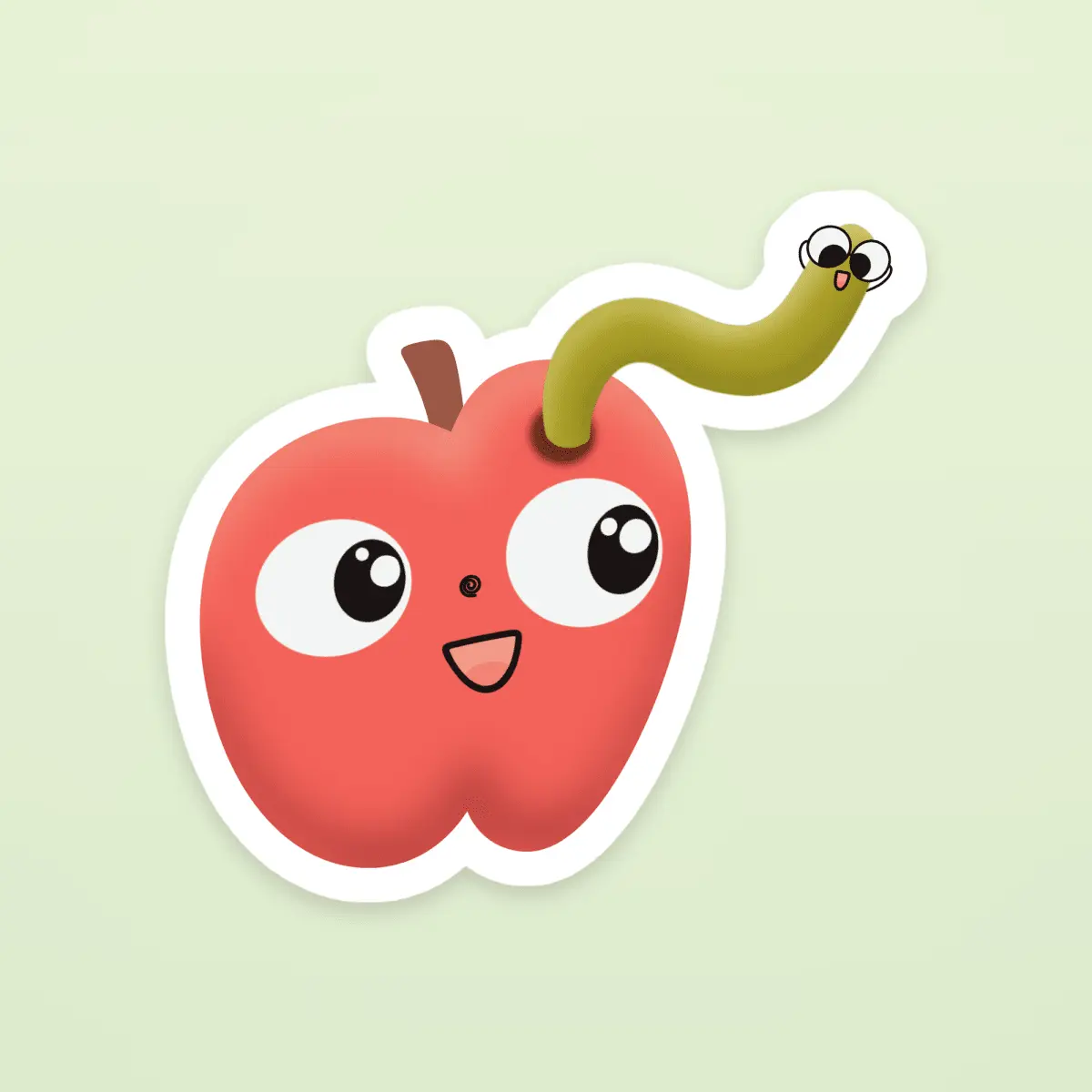 wormy apple sticker wormy apple sticker