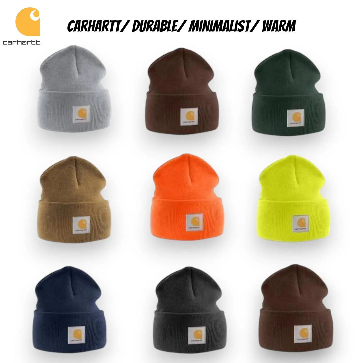 Carhartt Classic Watch Hat Beanie Premium Acrylic Knit Winter Cap for Men Women Stretch Cuffed Soft Warm Skull Cap Outdoor Workwear Casual Streetwear Cold Weather Adult One Size Gift