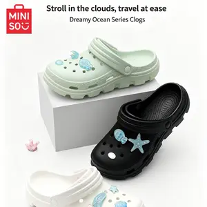 MINISO Dream Ocean Perforated Sandals – Casual, Cute, Breathable Beach Slippers, Odor-Resistant, for Outdoor Wear outdoorfun