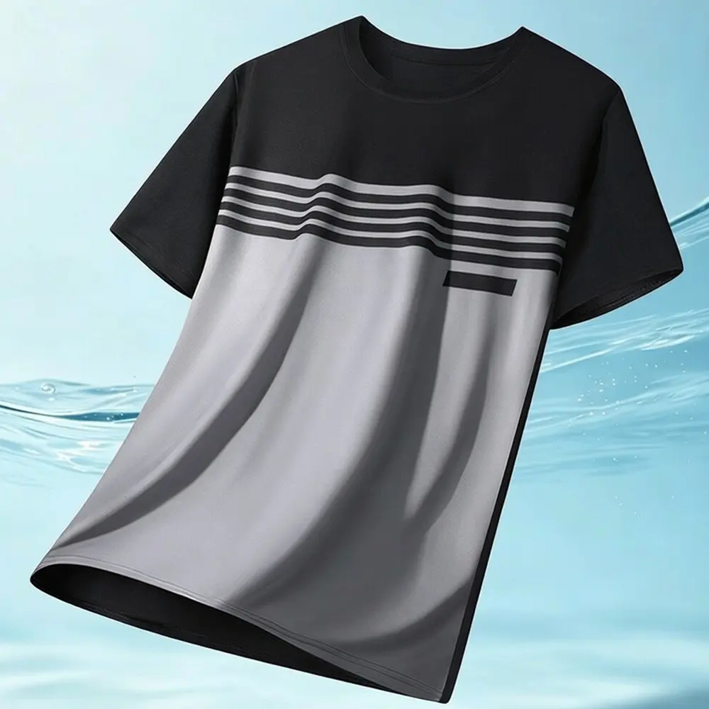 Summer American Retro Men’s Fashion — Trendy, Versatile, Everyday Outdoor Sports & Cycling Casual Classic Training Wear; Skin-Friendly Short-Sleeve T-Shirt Top