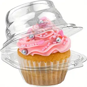 Reusable Transparent Muffin Cake Box for Mousse Desserts, Cupcakes, and Pastries - Easy to Clean