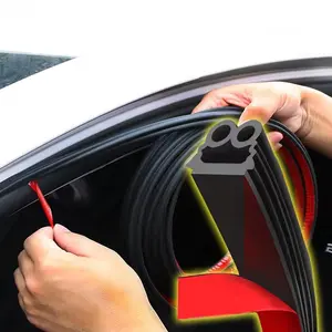 Car Door Protective Sealing Strip, Double Layer Noise Reduction Sealing Strip, Rubber Automotive Sticker, Universal Car Exterior Accessories, Car Door Protector