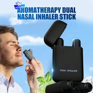 Aromatherapy Dual Nasal Inhaler Stick - Dual-Nozzle Design for Balanced Refreshment & Instant Cooling - Long-Lasting Formula for Extended Use - Compact & Portable Case - Multiple Scents Available