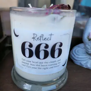 666 "Reflect" Angel Number Candle