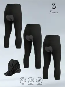 3-Piece Cycling Capri Pants Set, Comfortable & Durable Bike Shorts for Men/women, Ideal for Road Riding & Daily Wear