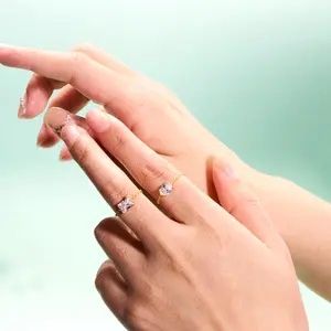 Oufer CZ Adjustable Chain Ring For All Finger Sizes