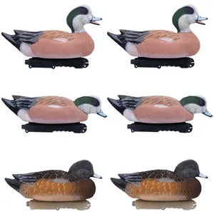 Final Approach Live Fully Flocked Wigeon Floating Duck Decoys, 6 Pack