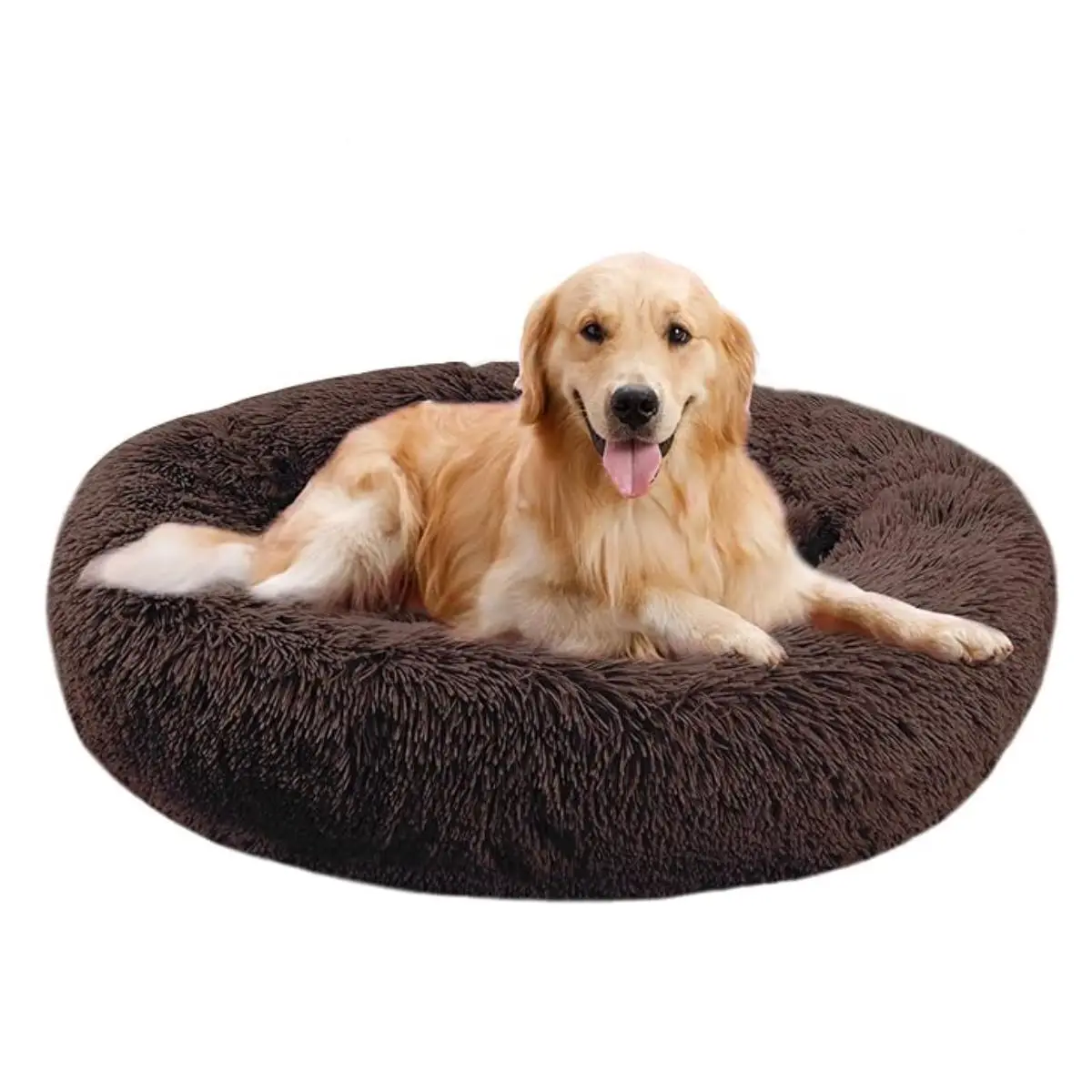 Round Plush Dog Bed, Soft & Comfortable Pet Bed, Warm Pet Nest for Fall & Winter (It is Recommended to Take One Size Larger)