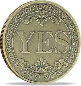 Yes No Challenge Coin Decision Maker Coin,Flipping Coin for Party/Game,Gold Coin