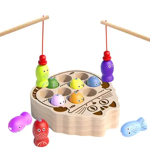edutree Wooden Magnetic Cat Fishing Game for Toddlers 1-3, Montessori Sensory Busy Board Fine Motor Skills Toys for 1 2 3 Years Old Boys Girls, Mother's Day