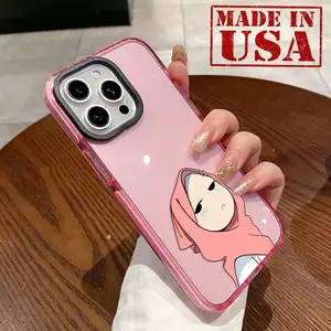 Phone Case for iPhone 16 Plus 15 Pro Max 14 13 12 11 Cute Religious Pink Hijab Girl  Pattern Non-Yellowing Shockproof Soft Silicone Transparent Cover