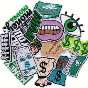 15pcs Money Theme Iron On Patches, USD Dollar Signs Financial Motifs Embroidered Financial Success & Good Fortune Decoration - Ideal for Entrepreneurs & Personal Finance Gifts, Bag Customization, Motivational Patches, Highquality Appliques.