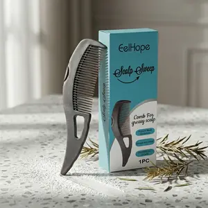 EELHOE Invigorating Scalp Cleansing Brush, Soft Silicone Exfoliating Tech, Stops Itching, Eliminates Flaky Buildup, Anti-Dandruff Scalp Scrubber for Refreshing Fluffy Hair, Dandruff Remover Comb dandruff remover comb
