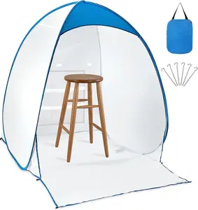 Portable Foldable Paint Spray Booth Tent with Vents, Pop-up Windproof Easy-to-Clean Paint Station for Small DIY Painting (Blue)