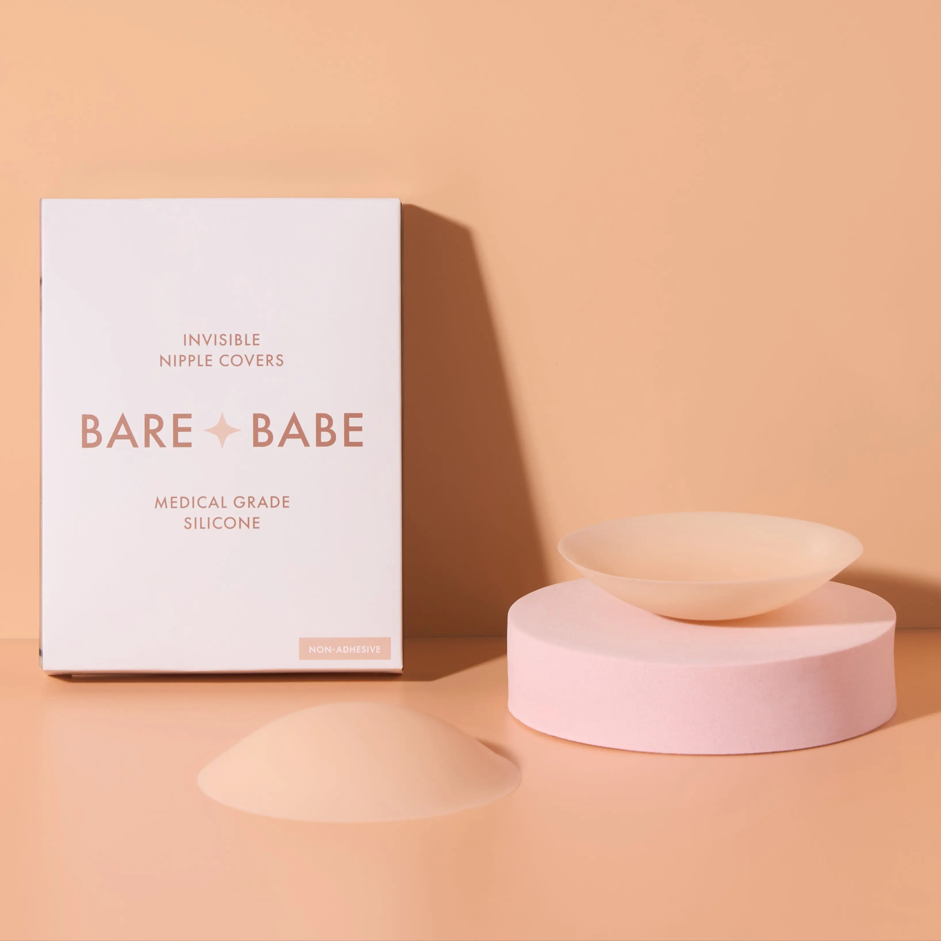 Bare Babe Non-Adhesive Nipple Covers | Reusable Medical-Grade Silicone Covers | Grippy Not Sticky Technology | Seamless Matte Finish | 5 Shades