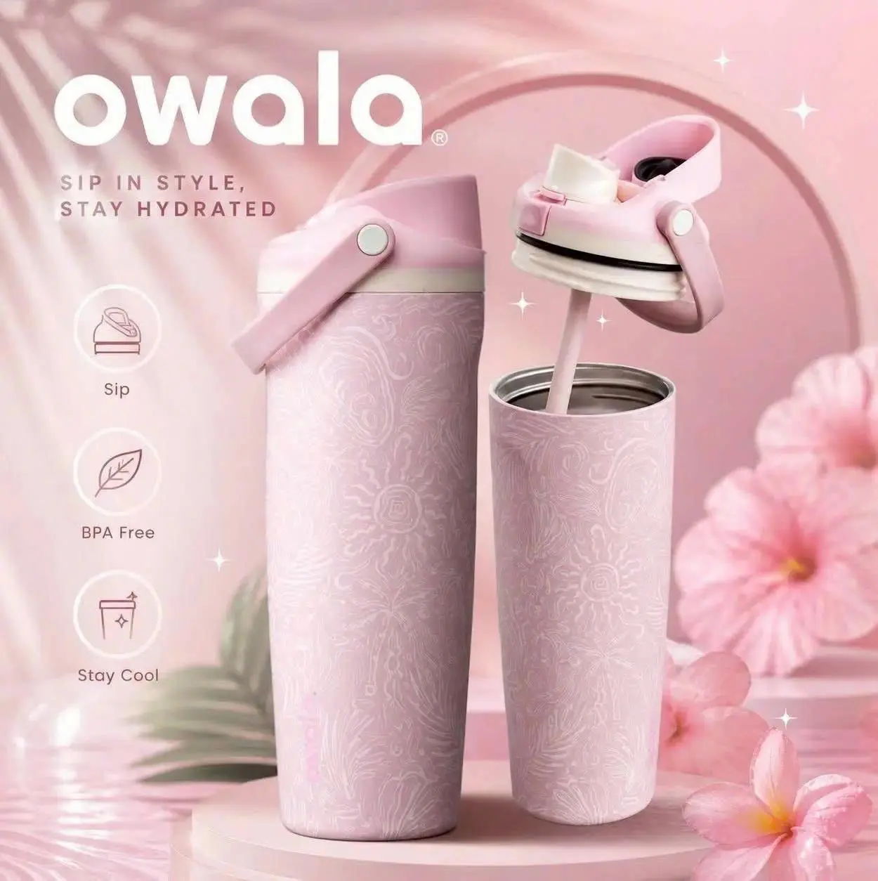 Owala FreeSip Coastal Bohemian Limited-Edition Water Bottle