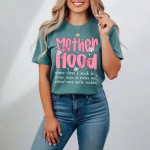 Comfort Colors Motherhood Coquette Bow T-Shirt, Retro Funny Mom Tee, Sarcastic Mama T-Shirt, Vintage Mother's Day Gift, Cute Mom T-Shirt