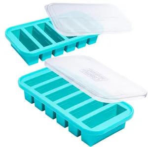 Souper Cubes 1/2 Cup Silicone Freezer Mold, Perfect for Storing Soups, Sauces, Juices, Desserts, Smoothie Prep and More, Silicone Freezer Tray  for Meal Prepping - Aqua - 1-Pack