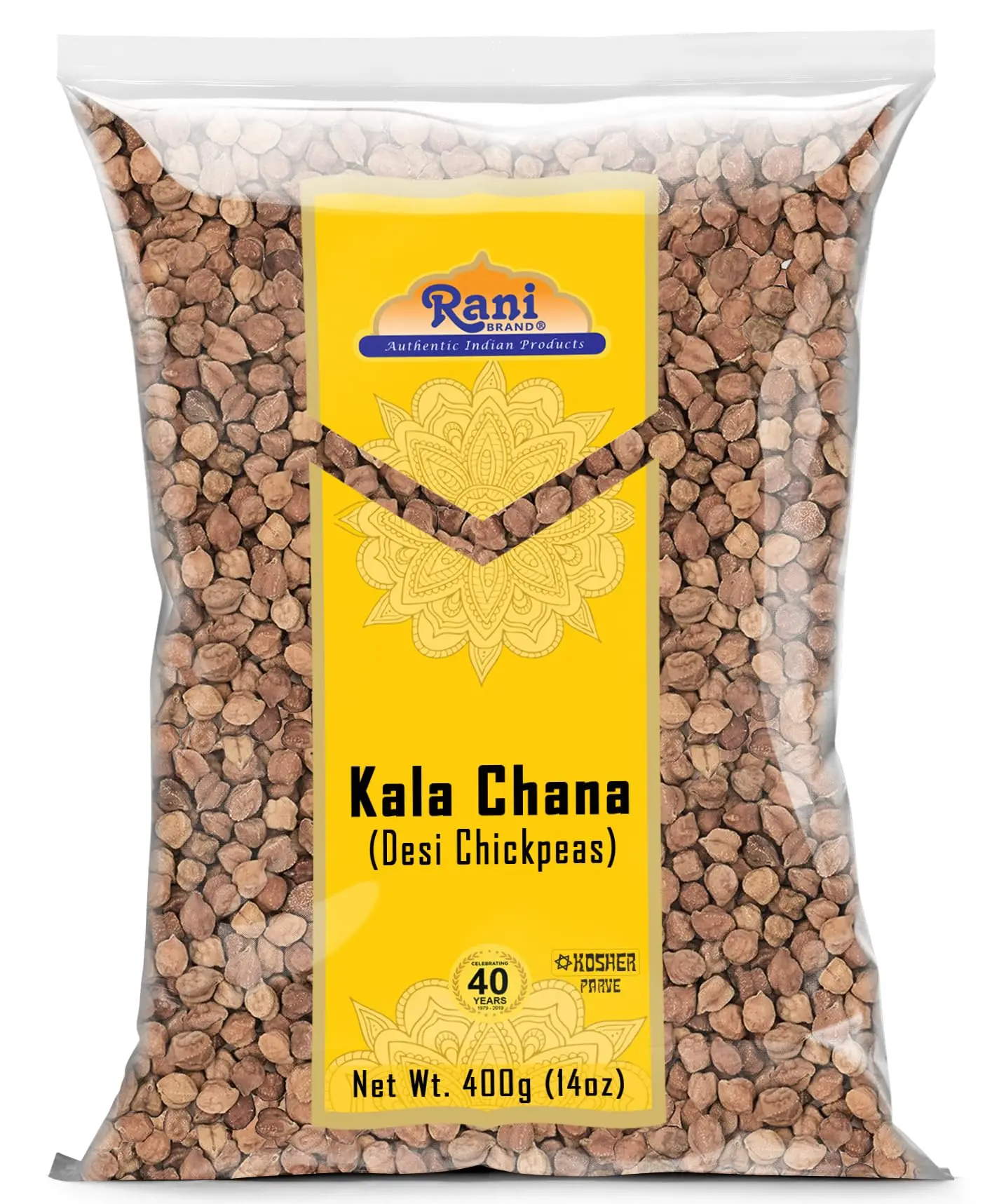 Rani Kala Chana (Desi Chickpeas Chana with skin)14oz (400g) ~ All Natural | Gluten Friendly | NON-GMO | Kosher | Vegan | Indian Origin