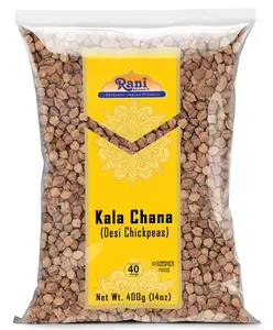 Rani Kala Chana (Desi Chickpeas Chana with skin)14oz (400g) ~ All Natural | Gluten Friendly | NON-GMO | Kosher | Vegan | Indian Origin