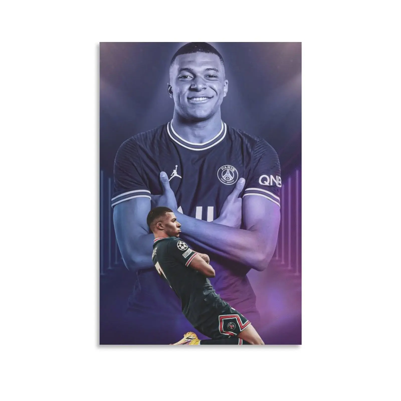 Football Sports Kylian Mbappe Poster Picture Art Print on Canvas Home Room Decor Mural
