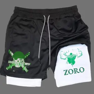 Onepiecee Performance Shorts, Zoro Shorts, Zoro Gym Shorts, Luffyyy Men's Short