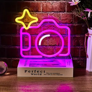 Camera Shaped Neon Sign, 1 Count USB Powered Neon Light, Decorative LED Neon Lights for Home Bedroom Living Room, Home Decor, Room Decor, Bedroom Accessories, Home Decor Lighting, Neon Lamps