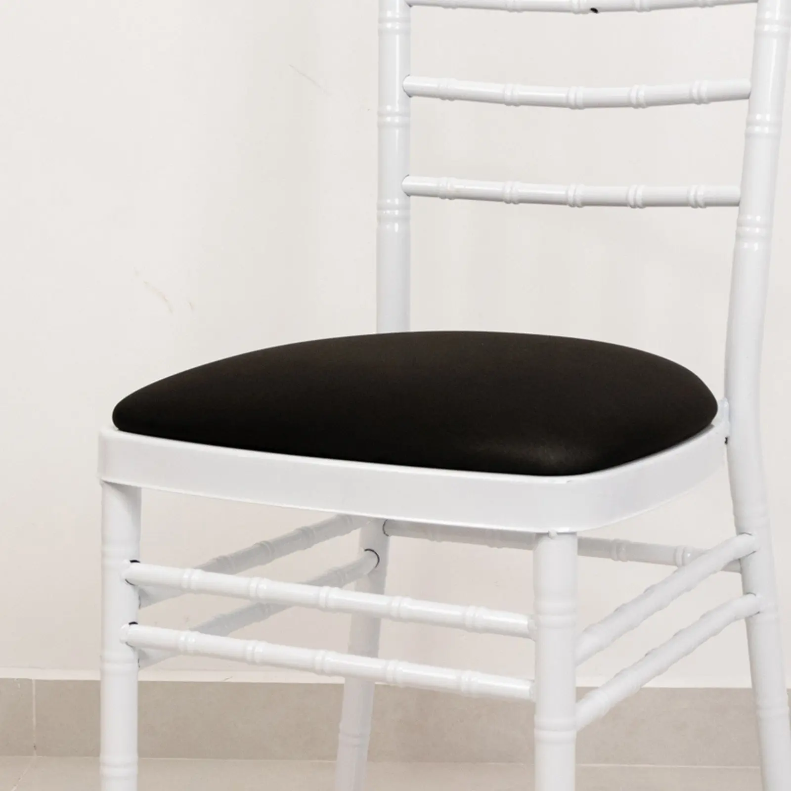5-Pack Black Spandex Geometric Chiavari Chair Cushion Covers - Machine Washable, Stretch Fitted Seat Slipcovers for Dining Chairs, Home/Restaurants, Kitchens