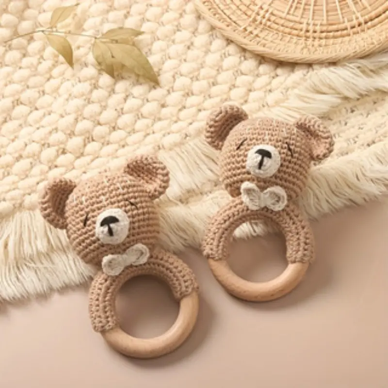 Cute Bear Rattle Toy Play for Newborn Babies, Perfect Gift for New Moms, Ideal for Halloween & Easter, Must-Have Baby Care Accessory!