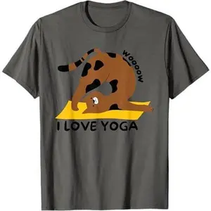 Wow I Love Yoga Funny Cat International Yoga Day T-Shirt