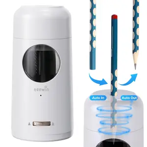 Portable Electric Pencil Sharpener, Rechargeable Sharpener with Shavings Container, Fast-Sharpening Pencil Sharpener for Home, School and Office, Valentine’s Day Gift and Art Supply