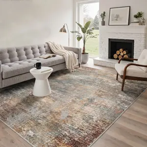 【Deals For You Days】GENIMO Area Rug – Soft, Non-Slip, Pet Friendly, Machine Washable Floor Rug, Home Carpet, Stylish Decor for LivingRoom，Bedroom ,ARA004-RED