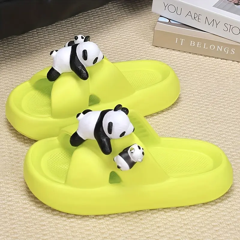 Women's Panda Pattern Cute Cartoon EVA Slippers - 1 Pair Slip-On Indoor Shoes with Soft Sole, Thick Comfortable Insole, Non-Slip Features for Indoors Use, Slip-On Convenience
