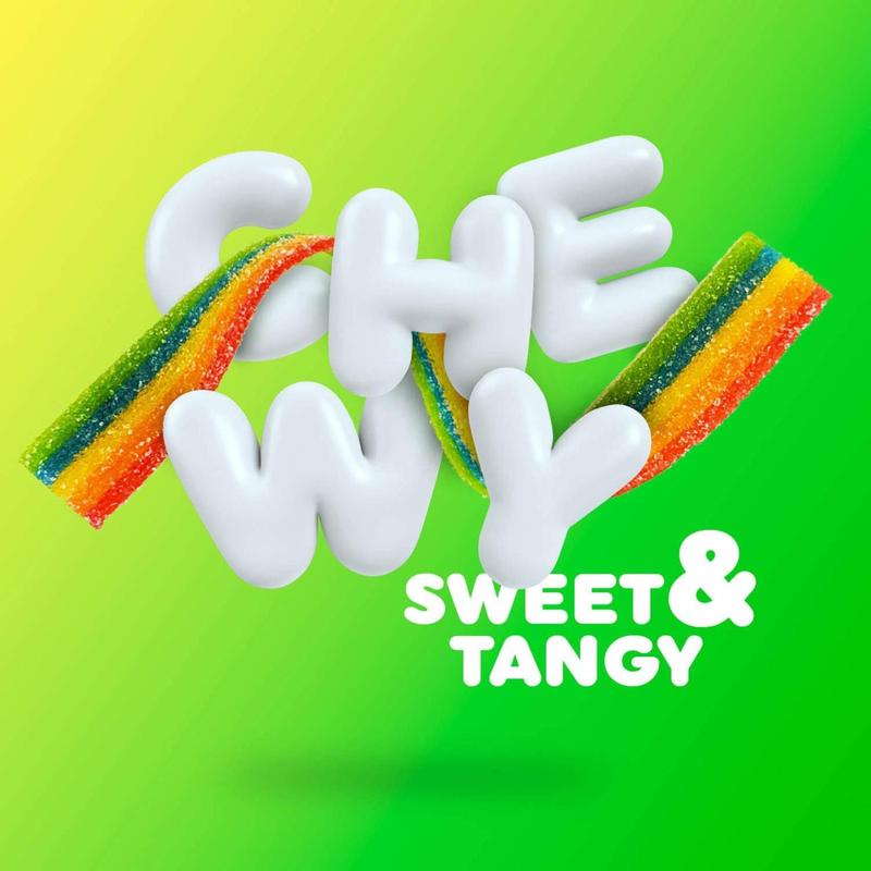 Airheads Xtremes Belts Sweetly Sour Candy Rainbow Berry Flavor 2 oz Bulk Party Favors Pack of 18 USA Made Non Melting Treats Fruity Soft