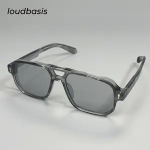 Trendy Vintage Literary Gray Sunglasses Unisex Lightweight Trendy Modern Style