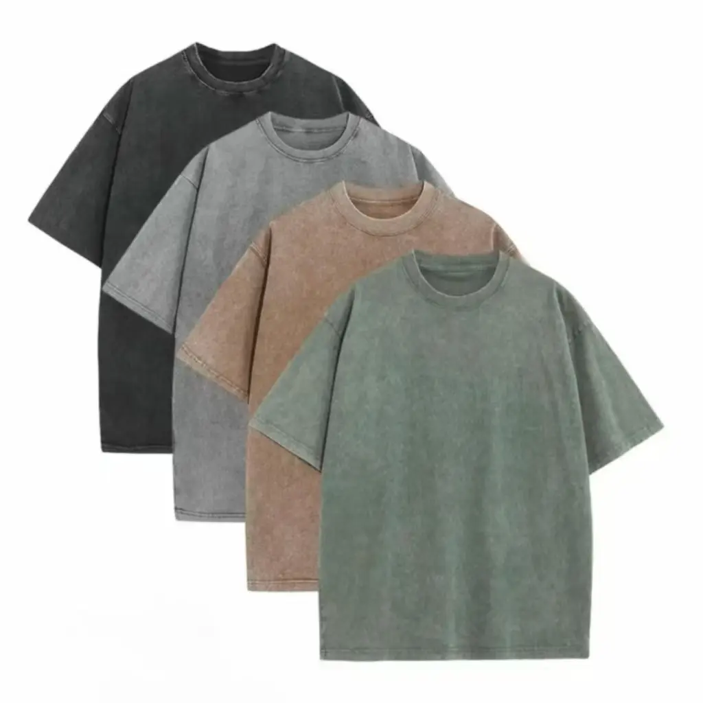 3/4 Pack Oversized Tshirts Unisex Gym Vintage Heavyweight T Shirts Cotton Workout Acid Wash Baggy Tees Gym Daily Wear Crew Neck Sportswear
