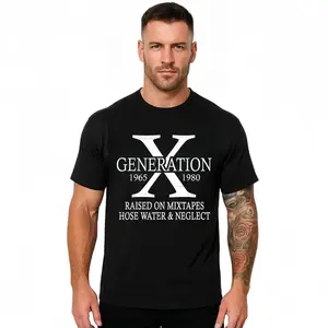 Retro Casual Short Sleeve Cotton T-Shirt for Gen X Raised on Mixtapes Hose Water and Neglect