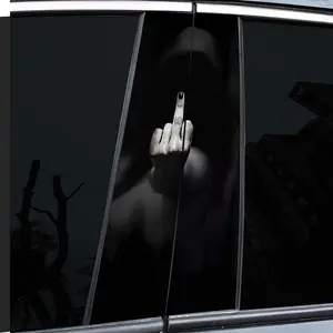 2Pcs Dark Background Vertical Finger Car B Post Sticker, Sticker for Cars, Waterproof, Scratch Resistant, Suitable for All Models Auto Parts, Automotive Accessories, Suitable for All Kinds of Vehicle Decorations